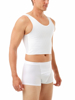 Three powerful layers of nylon and spandex throughout the front, and a single back layer, provide maximum comfortable chest binding